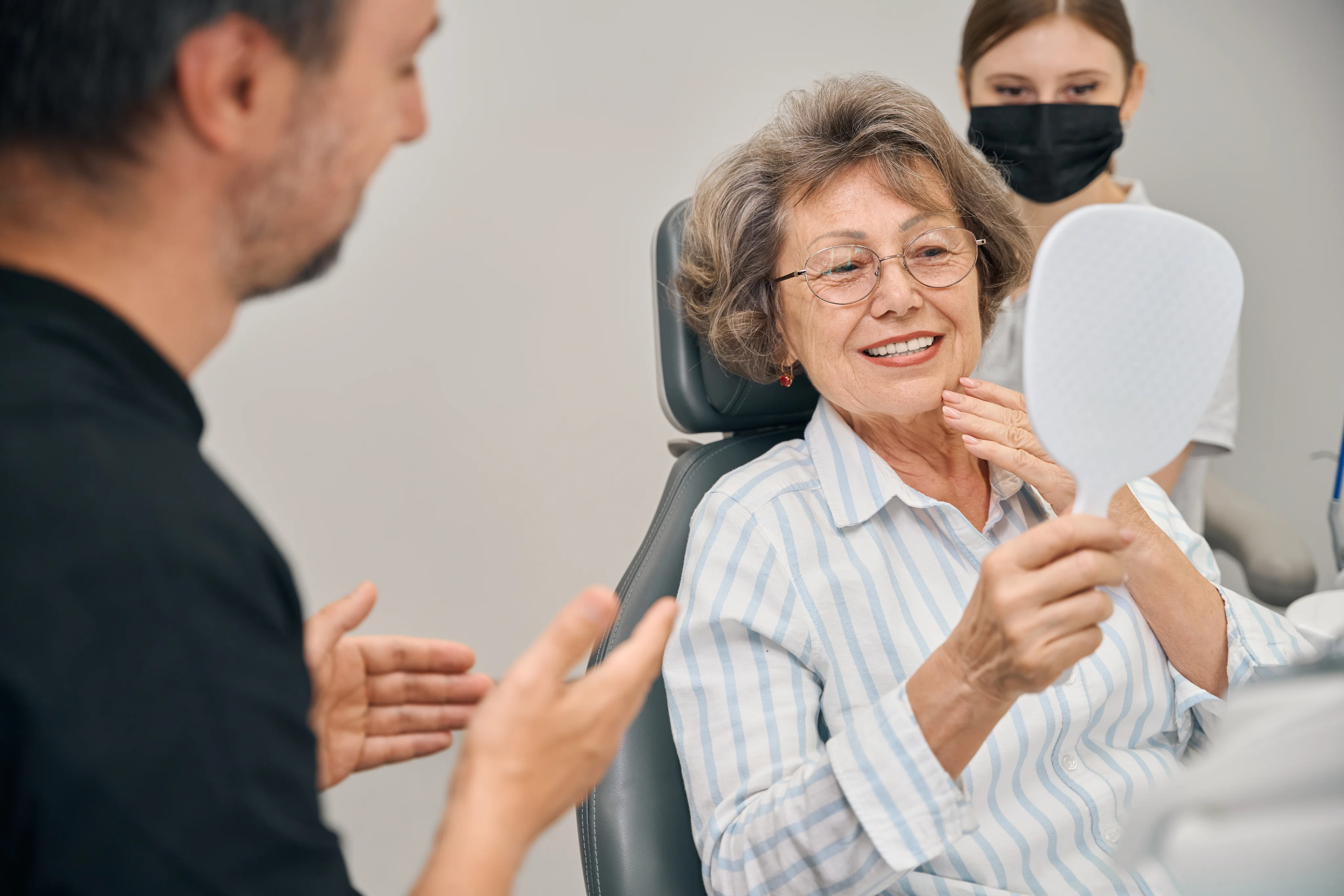 Patient smiling after dental treatment